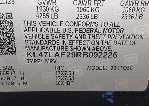 2024 Buick Envista Preferred Fwd from USA, damaged, VIN KL47LAE29RB092226